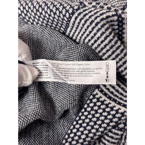 Eileen Fisher Sweater Small Womens Jacquard Knit Mock Neck Geometric Check - Picture 8 of 8